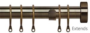 Speedy Pristine 25mm-28mm Extendable Pole Antique Brass Stud End Cap