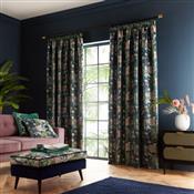 Wedgwood by Clarke & Clarke Waterlily Pencil Pleat Curtains Teal