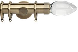Neo Premium 35mm Pole Spun Brass Clear Teardrop