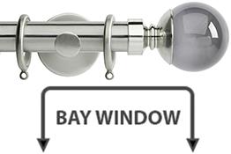 Neo Premium 35mm Bay Window Pole Stainless Steel Smoke Grey Ball