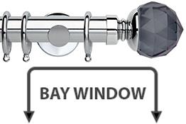 Neo Premium 35mm Bay Window Pole Chrome Smoke Grey Facet Ball