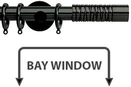 Neo Premium 35mm Bay Window Pole Black Nickel Wired Barrel