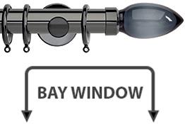 Neo Premium 35mm Bay Window Pole Black Nickel Smoke Grey Teardrop