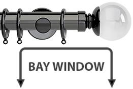 Neo Premium 35mm Bay Window Pole Black Nickel Clear Ball