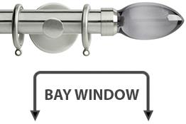Neo Premium 28mm Bay Window Pole Stainless Steel Smoke Grey Teardrop