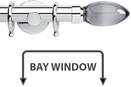 Neo Premium 28mm Bay Window Pole Chrome Smoke Grey Teardrop