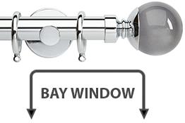 Neo Premium 28mm Bay Window Pole Chrome Smoke Grey Ball