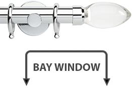 Neo Premium 28mm Bay Window Pole Chrome Clear Teardrop