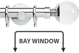 Neo Premium 28mm Bay Window Pole Chrome Clear Ball