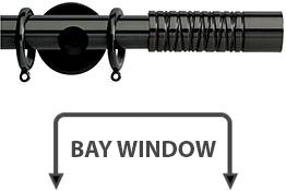 Neo Premium 28mm Bay Window Pole Black Nickel Wired Barrel