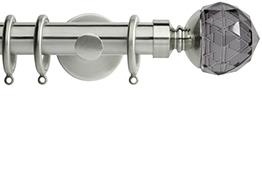 Neo Premium 28mm Pole Stainless Steel Cylinder Smoke Grey Faceted Ball