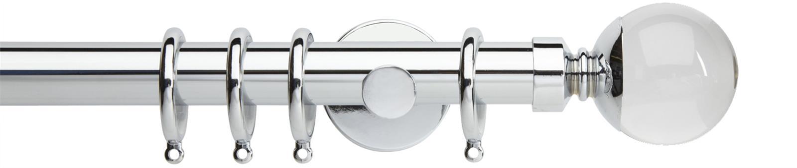 Neo Premium 28mm Pole Chrome Cylinder Clear Ball