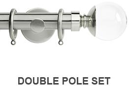 Neo Premium 19/28mm Double Pole Stainless Steel Clear Ball