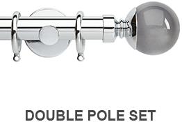Neo Premium 19/28mm Double Pole Chrome Smoke Grey Ball