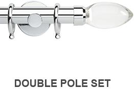 Neo Premium 19/28mm Double Pole Chrome Clear Teardrop
