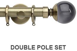 Neo Premium 19/28mm Double Pole Spun Brass Smoke Grey Ball
