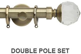 Neo Premium 19/28mm Double Pole Spun Brass Clear Faceted Ball