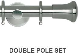 Neo 19/28mm Double Curtain Pole Stainless Steel Trumpet