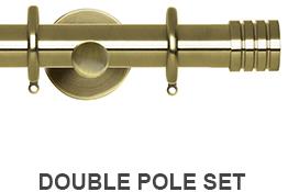 Neo 19/28mm Double Curtain Pole Spun Brass Stud