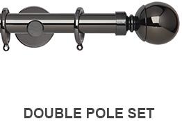 Neo 19/28mm Double Curtain Pole Black Nickel Ball