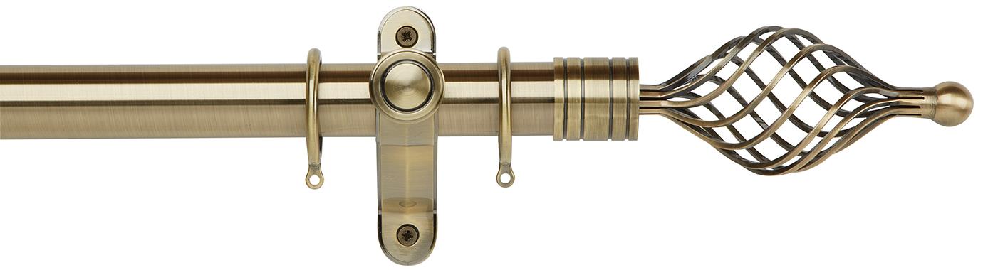 Galleria Metals 35mm Pole Burnished Brass Twisted Cage