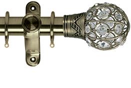 Galleria 35mm Curtain Pole Burnished Brass Jewelled Cage