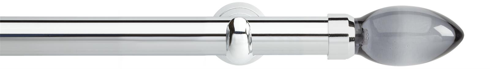 Neo Premium 28mm Eyelet Pole Chrome Cup Smoke Grey Teardrop