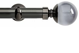 Neo Premium 28mm Eyelet Pole Black Nickel Cup Smoke Grey Ball
