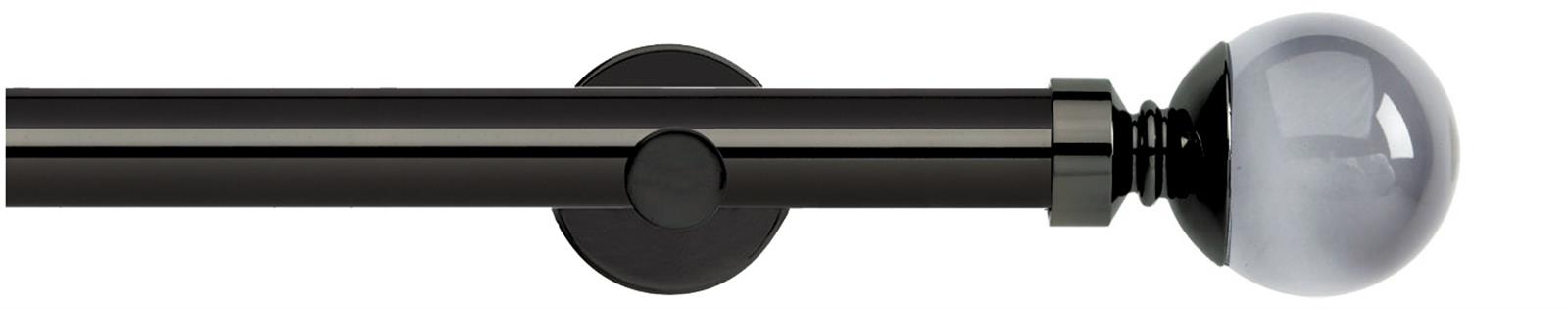 Neo Premium 28mm Eyelet Pole Black Nickel Cylinder Smoke Grey Ball