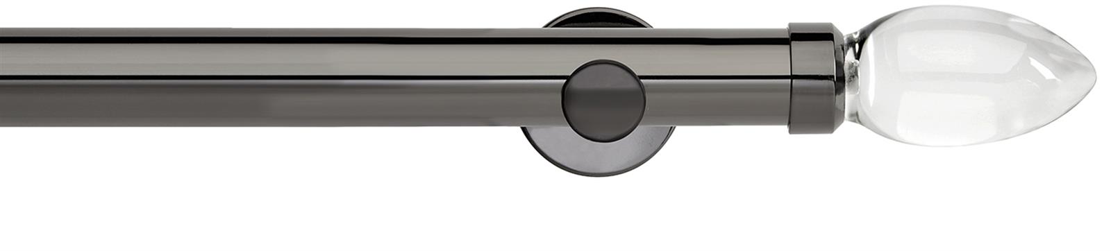 Neo Premium 35mm Eyelet Pole Black Nickel Clear Teardrop