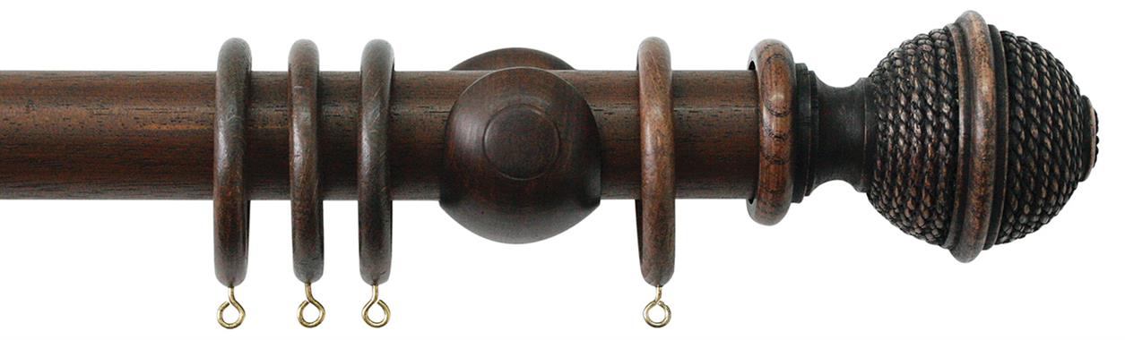 Jones Hardwick 40mm Handcrafted Wood Pole Oak, Woven Rope