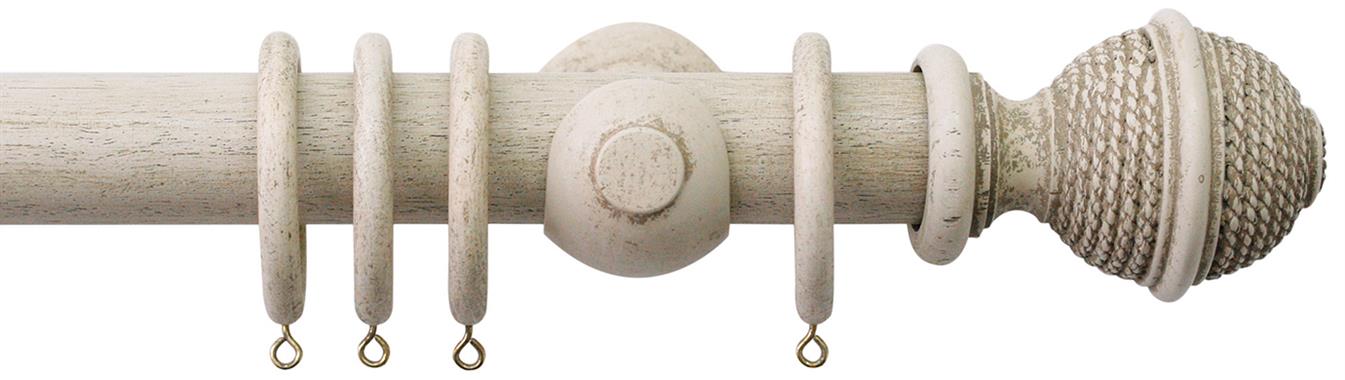 Jones Hardwick 40mm Handcrafted Wood Pole Putty, Woven Rope