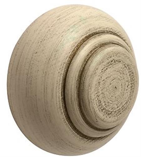 Modern Country Button Finial 45mm, 55mm, Brushed Ivory