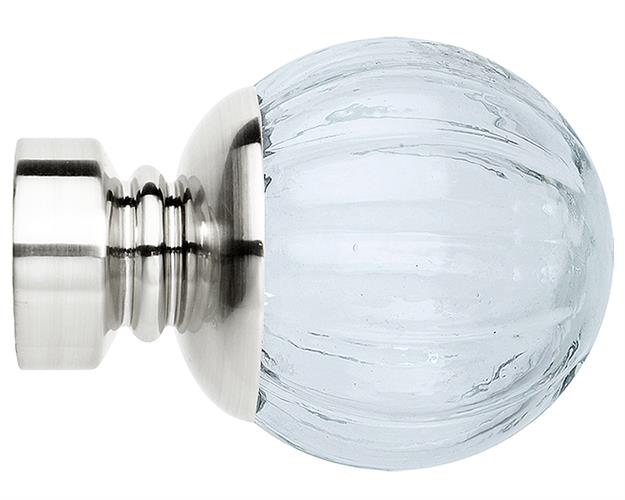 Neo Style 35mm Stainless Steel, Clear Pumpkin Ball Finial
