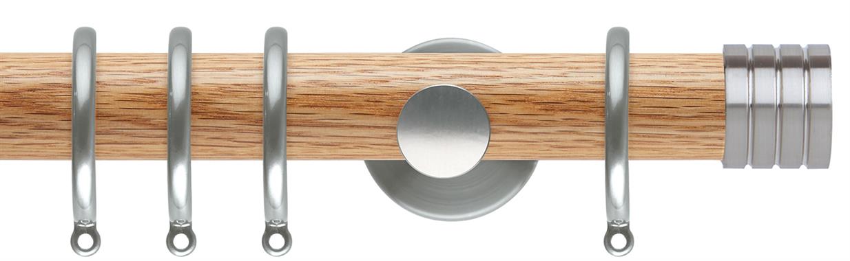 Neo 35mm Oak Wood Pole, Stainless Steel, Stud