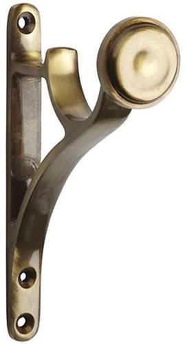 Modern Country Pole Metal End Bracket 45mm, 55mm, Antique Brass