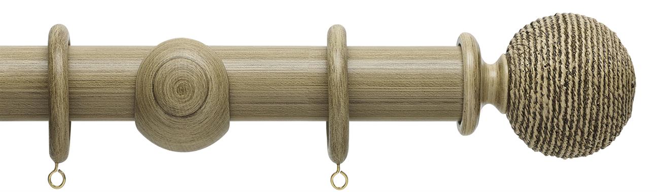 Hallis Origins 45mm Wood Pole, Shale, Twine Finial