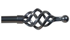 Cameron Fuller 32mm Metal Curtain Pole Graphite Cage