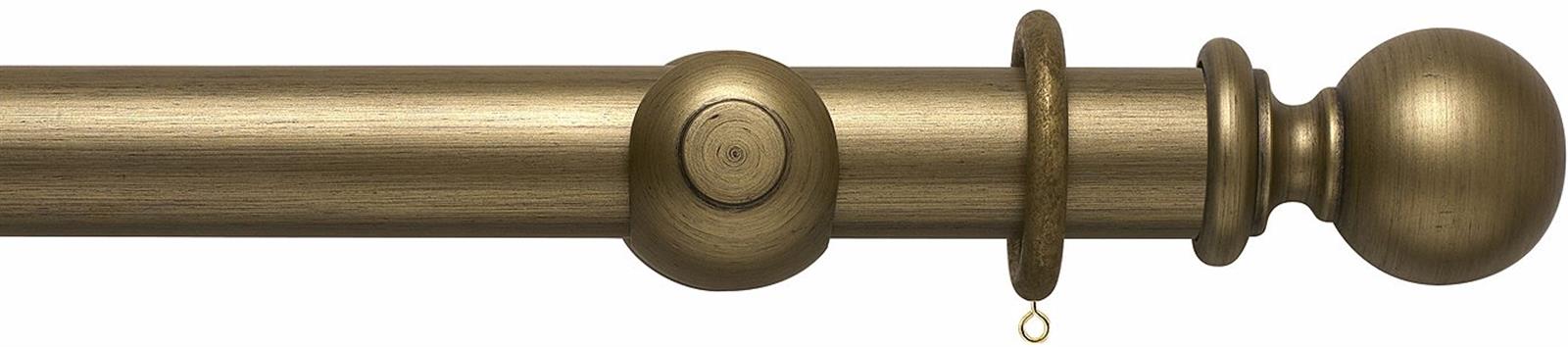 Modern Country 45mm, 55mm Pole, Gold Black, Ball Finial