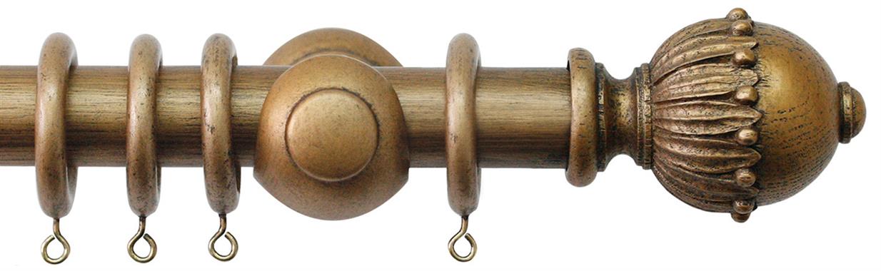Jones Cathedral 30mm Handcrafted Pole Antique Gold, Wells