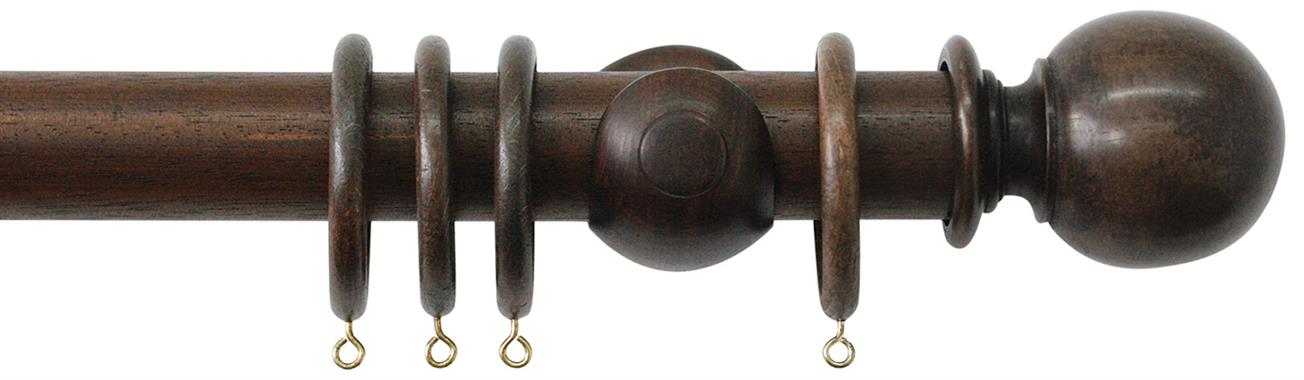 Jones Hardwick 40mm Handcrafted Wood Pole Oak, Plain Ball