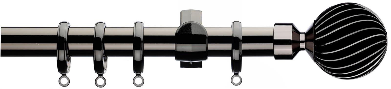 Integra Inspired Lustra 28mm Pole Curvatura Black Nickel, Zara Ball