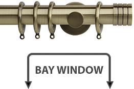 Neo 35mm Bay Window Pole Spun Brass Stud