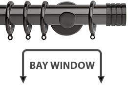 Neo 35mm Bay Window Pole Black Nickel Stud