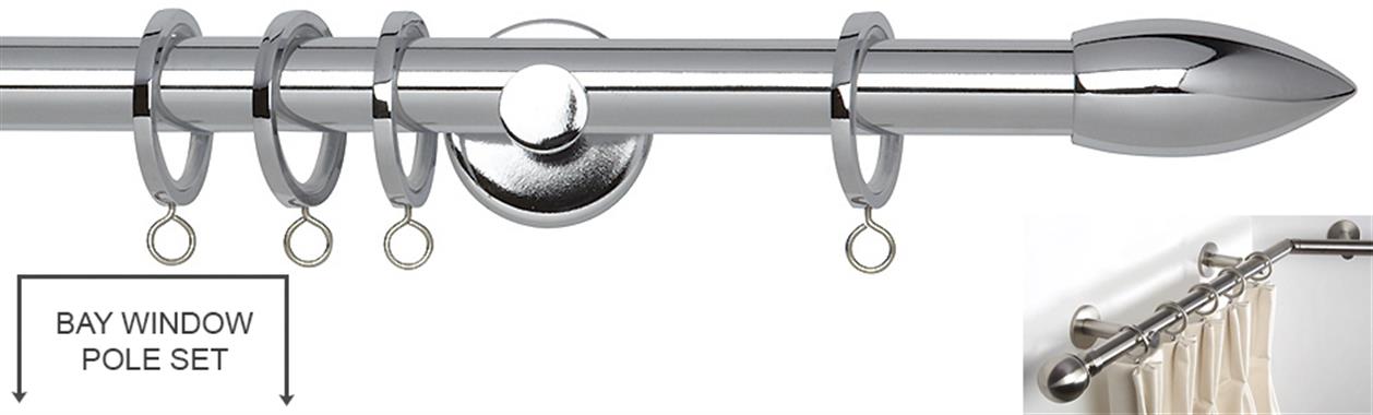 Neo 19mm Bay Window Pole Chrome Bullet