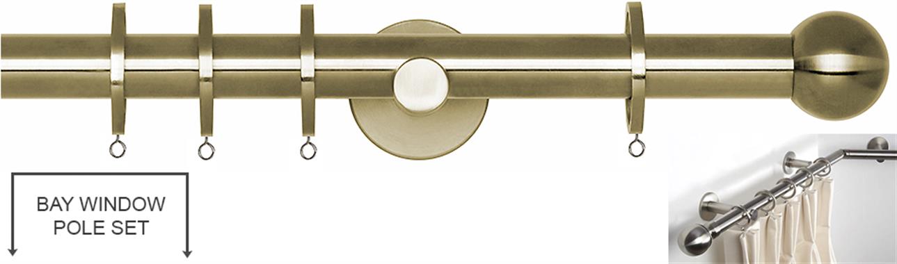 Neo 19mm Bay Window Pole Spun Brass Ball