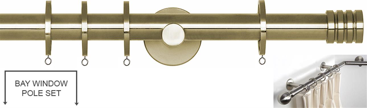 Neo 19mm Bay Window Pole Spun Brass Stud