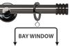 Neo 19mm Bay Window Curtain Pole Black Nickel Stud