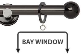 Neo 19mm Bay Window Curtain Pole Black Nickel Ball