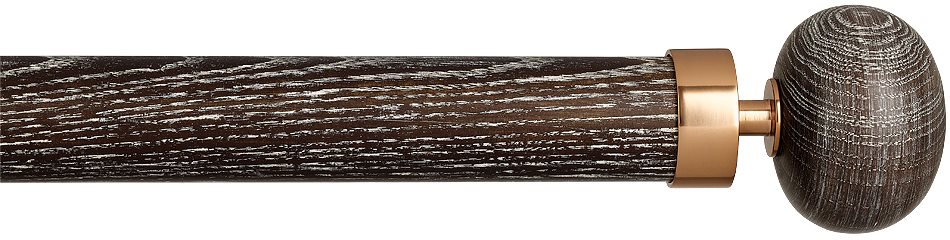 Byron Halo Wood 35mm 45mm 55mm Pole, Smoked Oak, Copper Orion